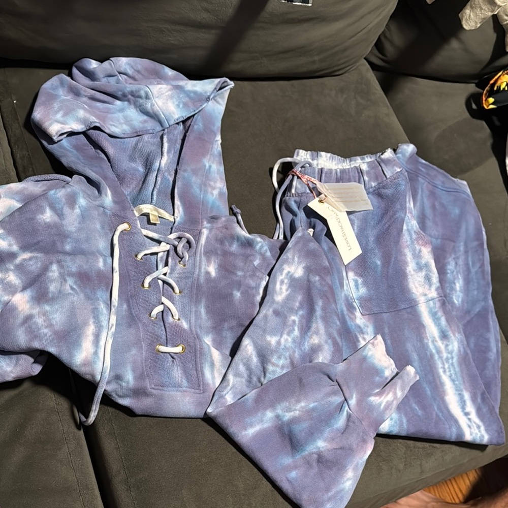 NWT LoveShackFancy Lace-Up Tie-Dye Set